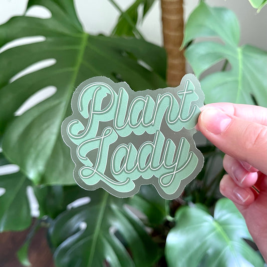 CLEAR Sticker | Plant Lady